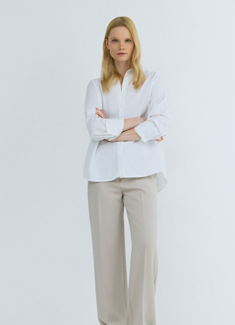 Прямые брюки с эластичным поясом