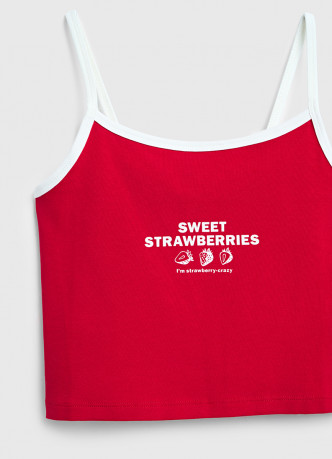 Короткий топ с принтом для девочек