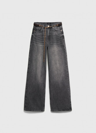 Широкие джинсы Wide leg с ремнём