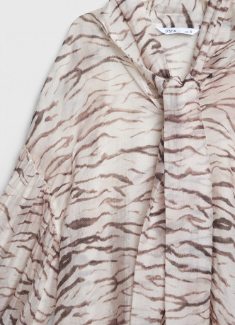 Блузка из лиоцелла с бантом-завязкой