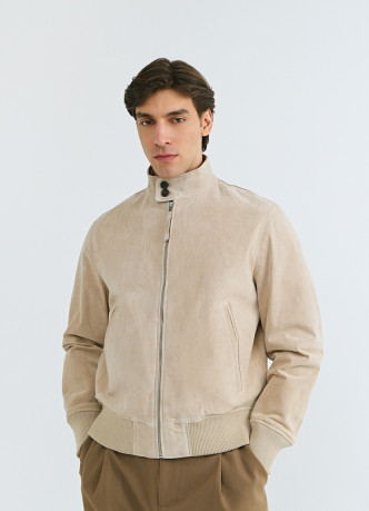 Бомбер из натуральной замши