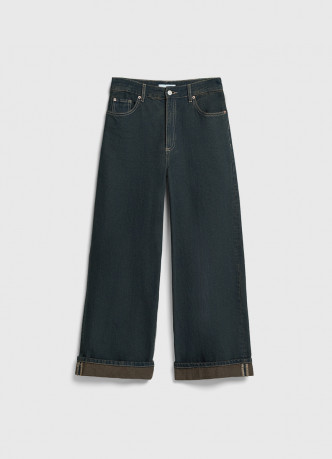 Широкие джинсы с подворотами