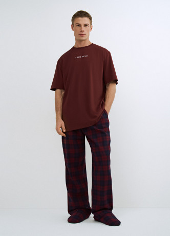 Пижамная футболка с текстовым принтом