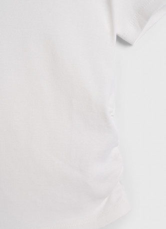 Футболка в рубчик со сборкой для девочек