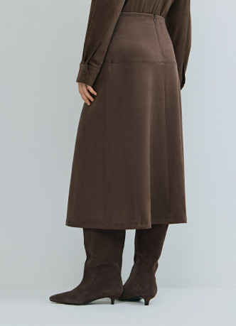 Юбка миди из искусственной замши