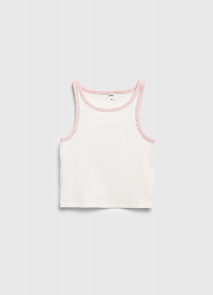 Майка в полоску для девочек, Белый
