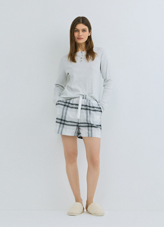 Пижамный лонгслив в рубчик