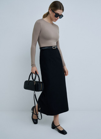 Прямая юбка миди