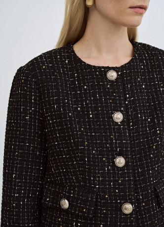 Твидовый укороченный жакет
