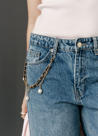 Широкие джинсы Wide leg с обвесом