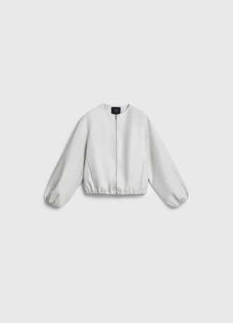 Льняной бомбер на молнии