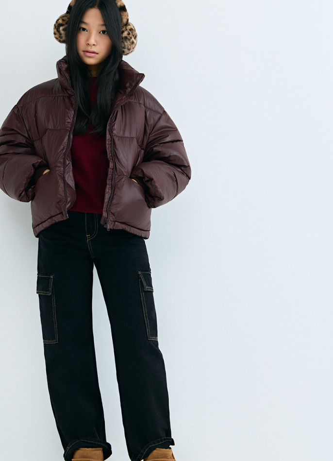 Короткий пуховик для девочек