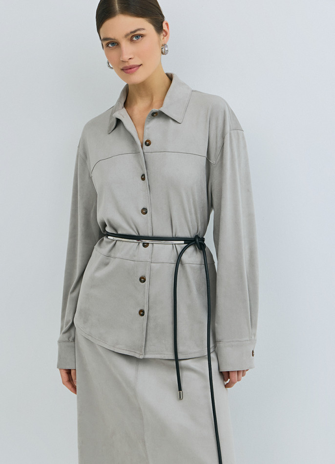 Рубашка из искусственной замши