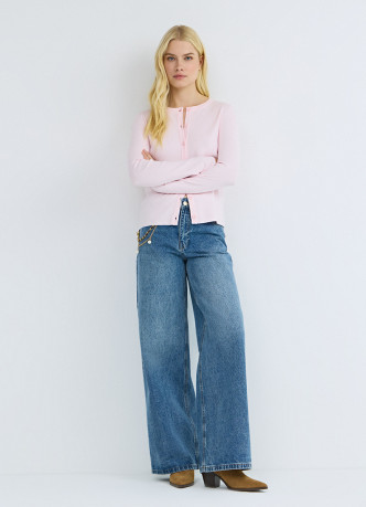 Широкие джинсы Wide leg с обвесом