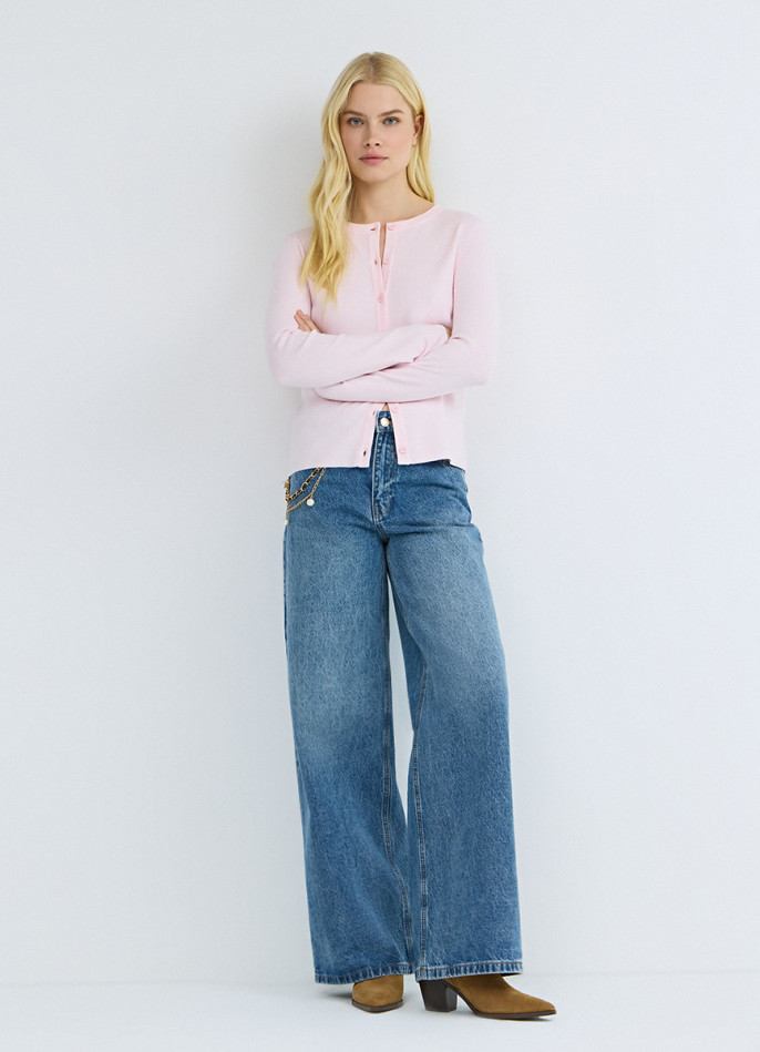 Широкие джинсы Wide leg с обвесом