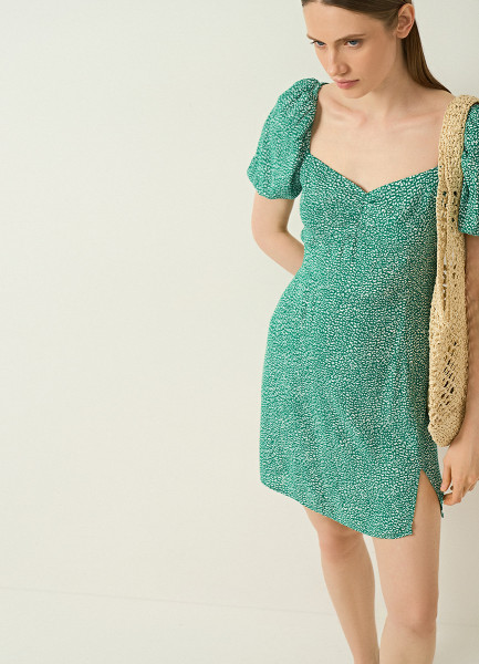 Платье из вискозы, Зеленый O`Stin LR469GO02-45, размер 48