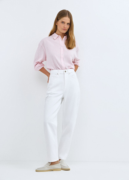 Джинсы Мом с высокой посадкой Белый 3599₽