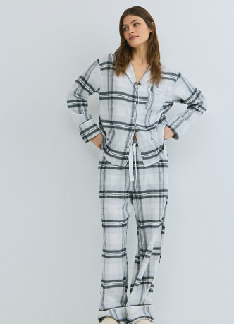Пижамные брюки в клетку из фланели