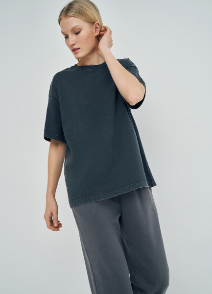 

Футболка с эффектом стирки, Серый