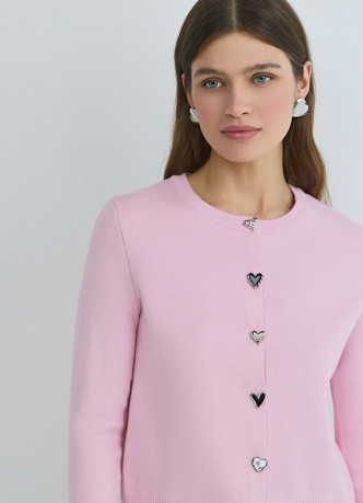 Вязаный кардиган с фигурными пуговицами