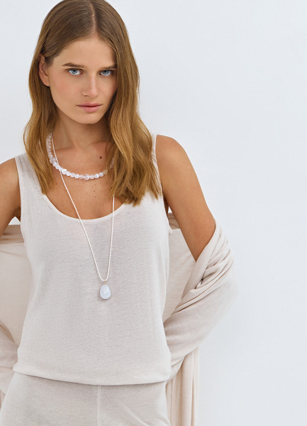 

Майка из лиоцелла и шёлка, Бежевый
