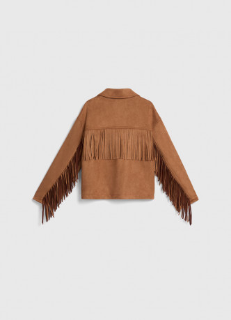 Куртка из искусственной замши с бахромой для девочек