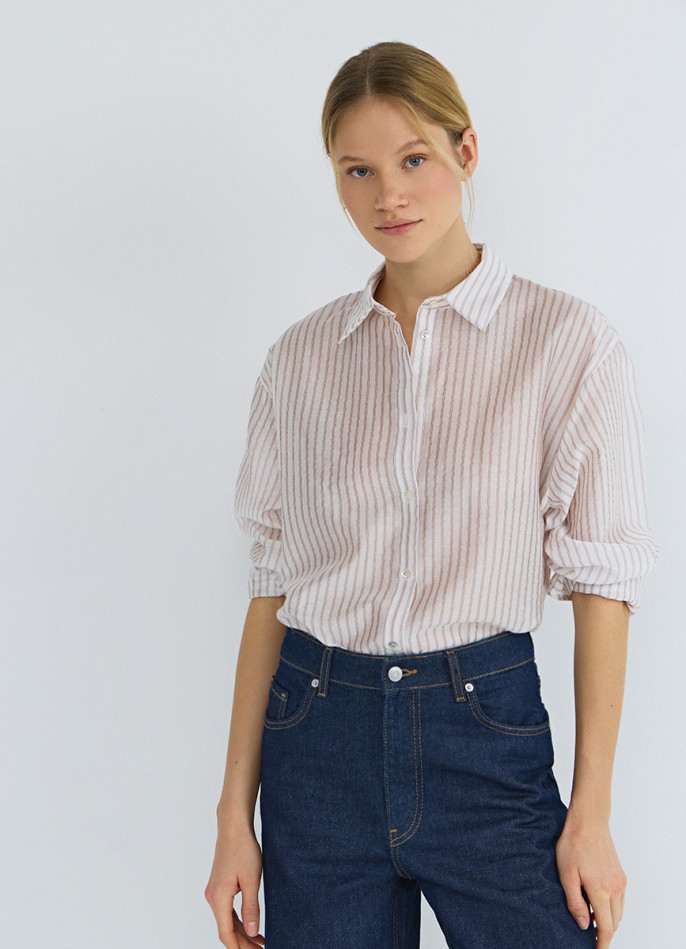 Блузка из лиоцелла в полоску