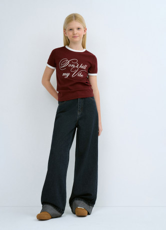 Футболка в рубчик для девочек