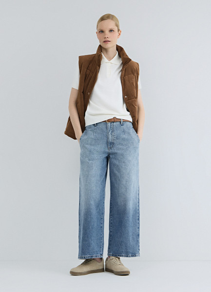 

Широкие джинсы с ремнём, Синий