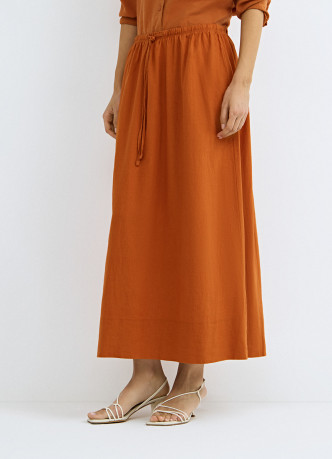 Юбка изо льна с поясом на кулиске