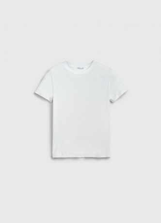 Полупрозрачная футболка в рубчик