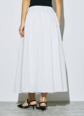 Юбка миди А-силуэта с эластичным поясом