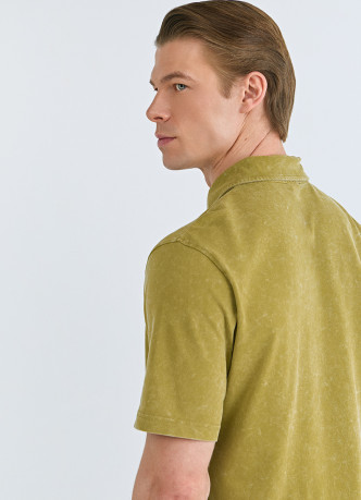 Поло из хлопка с эффектом стирки