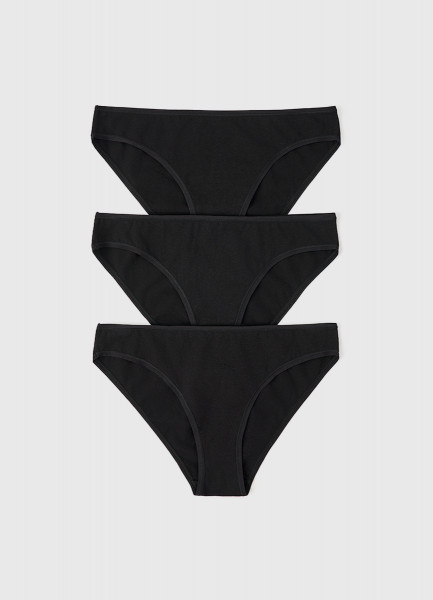 Классические трусы-брифы, 3 шт., Черный