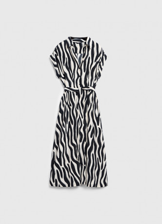 Приталенное платье-рубашка с принтом