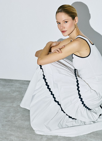 Вязаный топ с контрастной отделкой