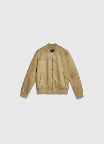 Бомбер из искусственной замши