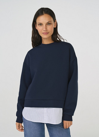 Свитшот с имитацией рубашки