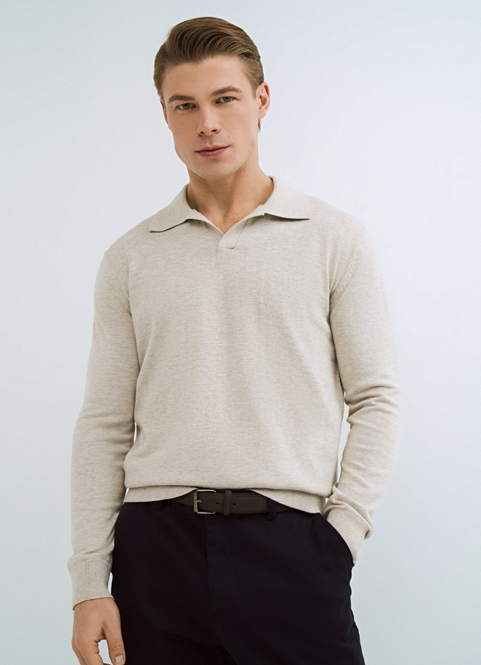 Поло с длинным рукавом