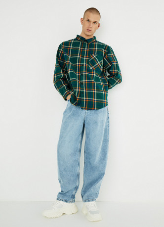 Рубашка Comfort Fit из плотного твила в клетку