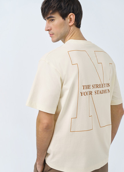 

Футболка из хлопка с принтом, Белый