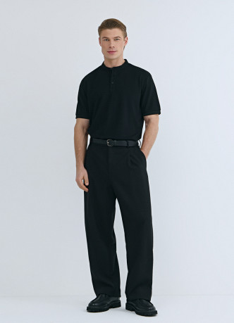 Поло с воротником-стойкой