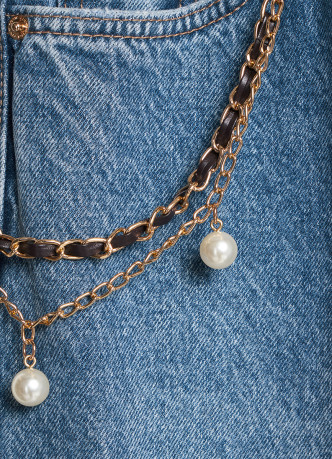 Широкие джинсы Wide leg с обвесом