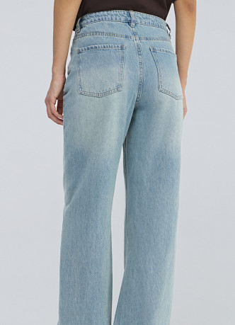 Широкие джинсы с высокой посадкой