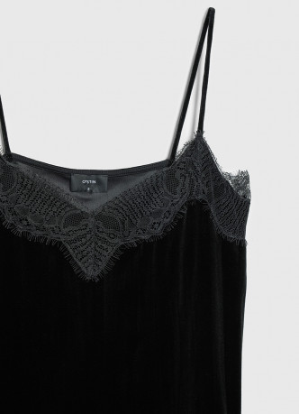 Бархатный топ с кружевом