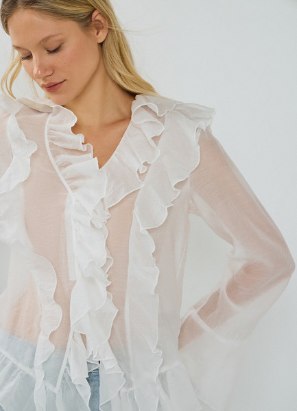 

Блузка с рюшами, Белый