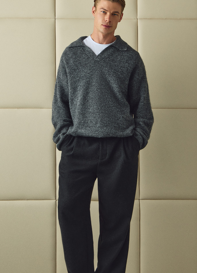 Текстурный джемпер поло