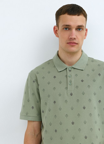 Поло из хлопка с принтом