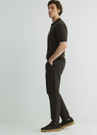 Брюки из твила со складками