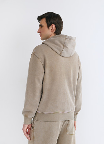 Толстовка на молнии с эффектом стирки